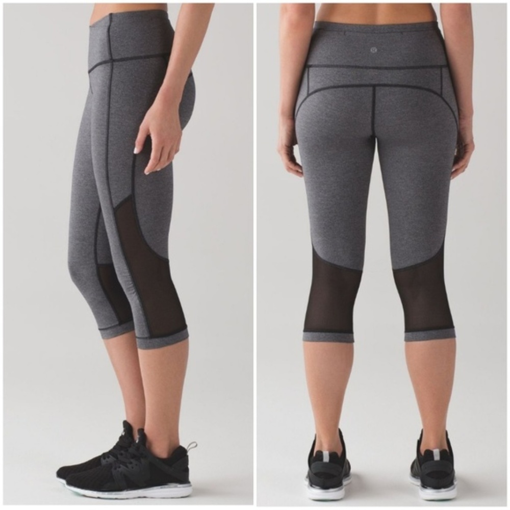 Lululemon Gear Up Crop Legging Mesh Fabric Panels
